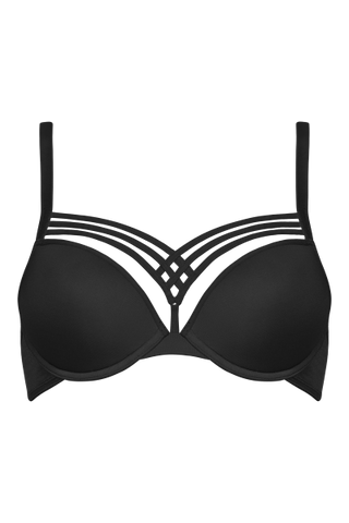Dame De Paris Balcony Wired Padded Bra - Black -