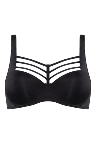 Leading Strings Plunge Balcony Wired Padded Bra - Black -