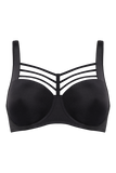 Leading Strings Plunge Balcony Wired Padded Bra - Black -