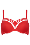 Dame De Paris Push Up Wired Padded Bra - Red -
