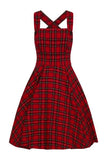 Irvine Pinafore Dress - Red Plaid -