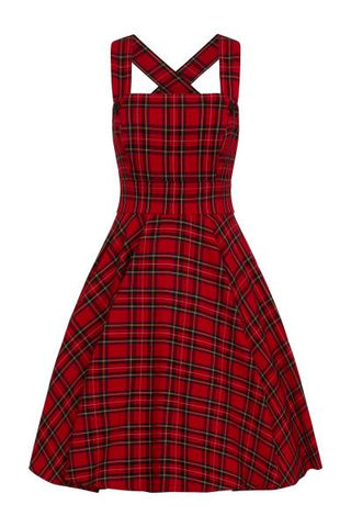 Irvine Pinafore Dress - Red Plaid -