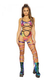 Metallic Wrap Top - Rainbow Reptile -
