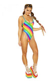 Spaghetti Stap Bodysuit - Rainbow Stripe -