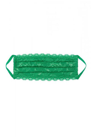Never Say Never Pleated Face Mask - Vibrant Green - One Size