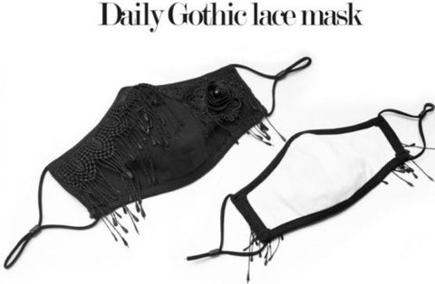 Gothic Lace Mask - Black -