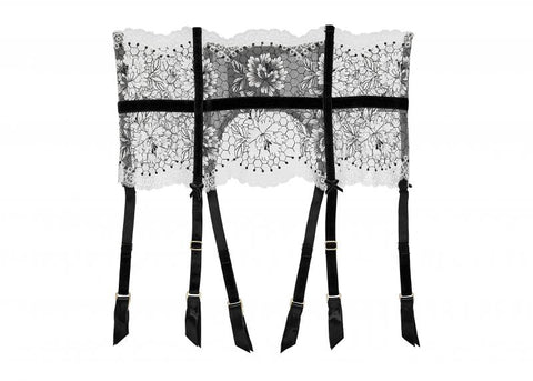 Evelina Suspender - Black/White -