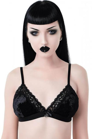 Immortal Velvet Bralet - Black -