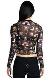Not Cute Mesh Top - Black -