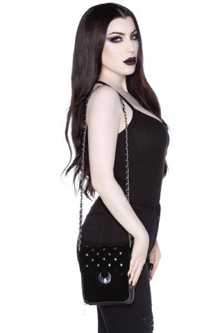 Stars Above Wallet with Strap Chain - Black