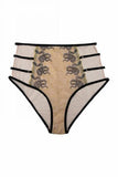 Dakota Snake High-Waist Brief with Ring Details and Straps -