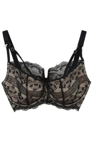 Ysabel Full Bust Lace Bra - Black/Nude -