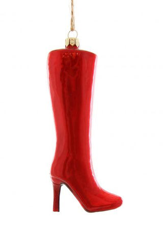 Tall Shiny Red Boot Ornament