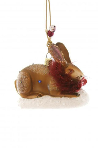 Frost Field Bunny Ornament - Brown
