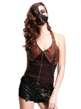 Steampunk Strap-on Face Mask - Brown