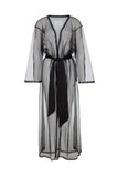 Betty Sheer Tulle Robe - Black -