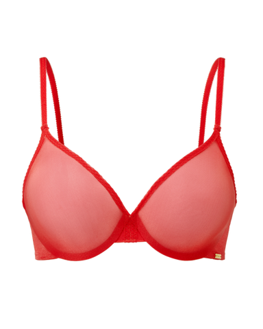 Glossies Sheer Moulded Bra - Chilli Red -