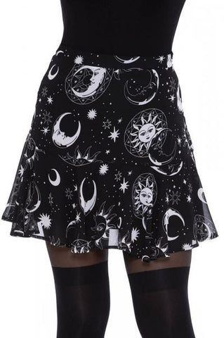 Astral Light Skater Skirt - Black/White -