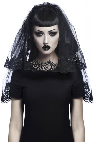 Mystic Mourning Veil - Black - One Size