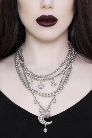 Solar Storms Layer Necklace - Silver