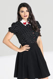 Allie Heart Collar Blouse - Black -