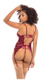Sara Lace Bustier and Panty - Zinfandel -