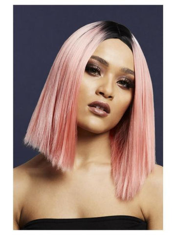 Kylie Inverted Straight Bob Wig - Coral Pink