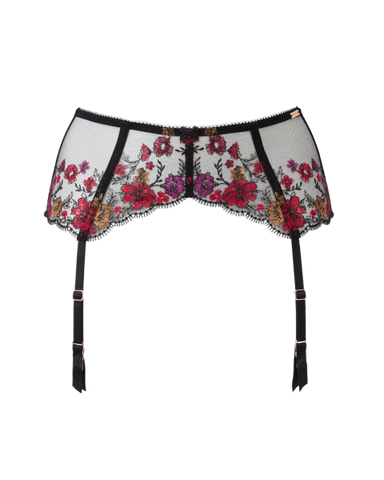 VIP Bouquet Suspender - Black/Red -