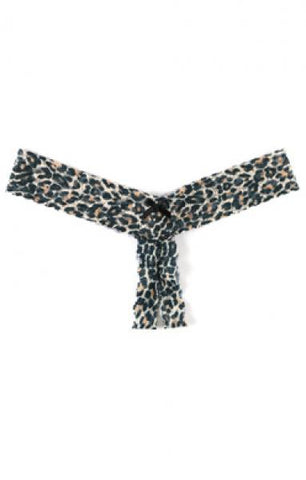 Classic Leopard Crotchless Low Rise Thong - One Size