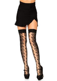 Rosette Thigh Highs - Black - One Size