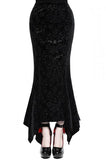 Roses are Dead Velvet Maxi Skirt - Black -