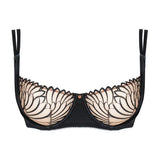 Fallen Angel Balcony Bra - Black -