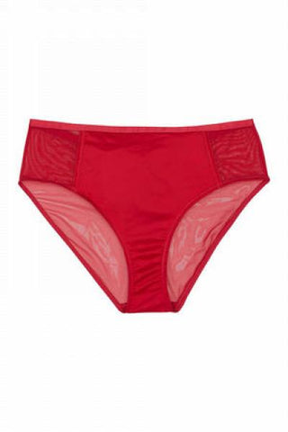 Aysha Caged High Waisted Brief - Red - Size US