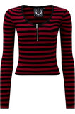 Izora Ribbed Top - Blood/Black -