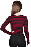 Izora Ribbed Top - Blood/Black -