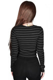 Izora Ribbed Top - Grey/Black -