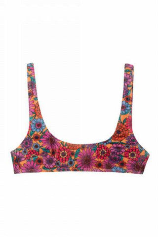 Floral 70's Skinny Crop Bikini Top -
