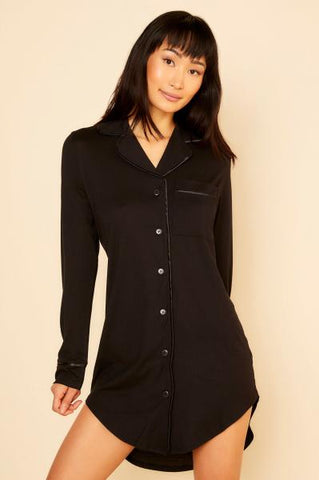 Bella Sleep Shirt - Black/Black -
