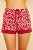 Bella Printed Long Sleeve Top and Boxer - Deep Ruby/Leopard -