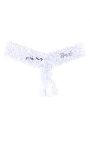 "Bride" Open Low Rise Thong - White - One Size