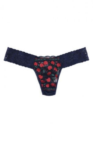 Cheery Cherry Low Rise Thong - Navy - One Size