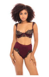 Nicole Bra and High Waist Short - Zinfandel/Black -
