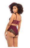 Nicole Bra and High Waist Short - Zinfandel/Black -