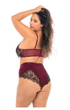 Nicole Bra and High Waist Short - Zinfandel/Black -