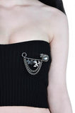 Crossover Safety Pin - Silver