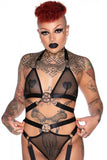 Hell Kitty Fishnet Bralette - Black -