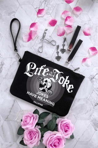 Life is No Joke Makeup Bag - Black