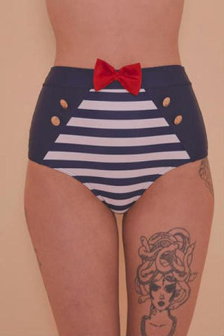 Nautical Bikini Brief - Blue/White -