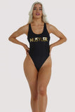 Hustler Logo Swimsuit - Black -