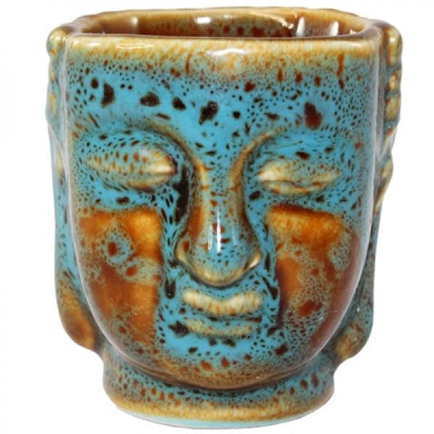 Serene Buddha Mini Ceramic Cup - Turquoise